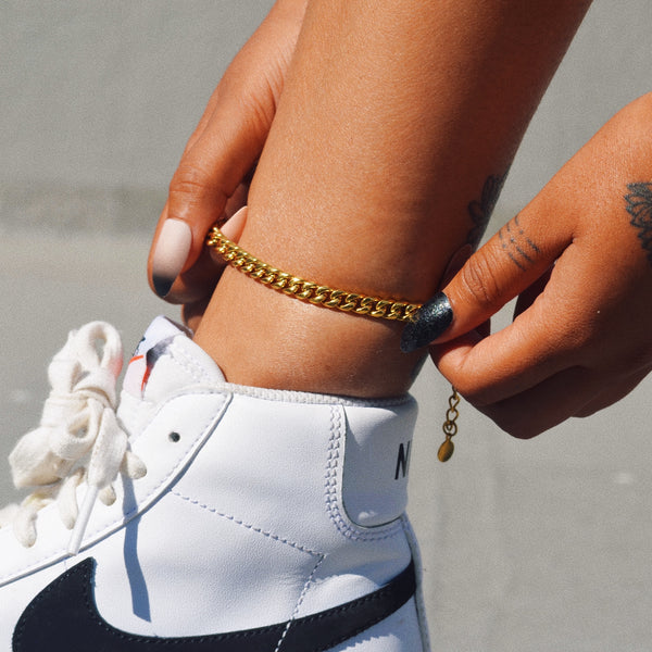 Miami Cuban Link Anklet - 18k Gold Plated