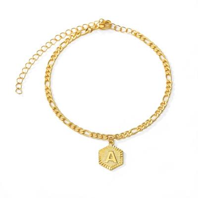 Figaro Initial Anklet