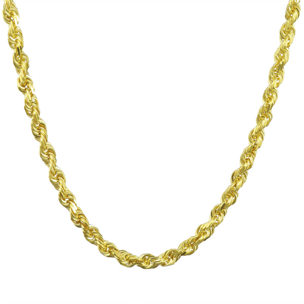 Diamond Cut Gold Rope Chain - 4mm