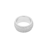 Five Row Ring - 10mm - White Gold