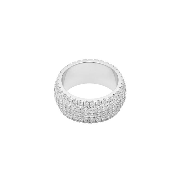 Five Row Ring - 10mm - White Gold