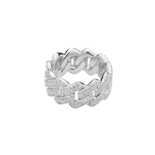 Cuban Link Ring - 14mm - White Gold