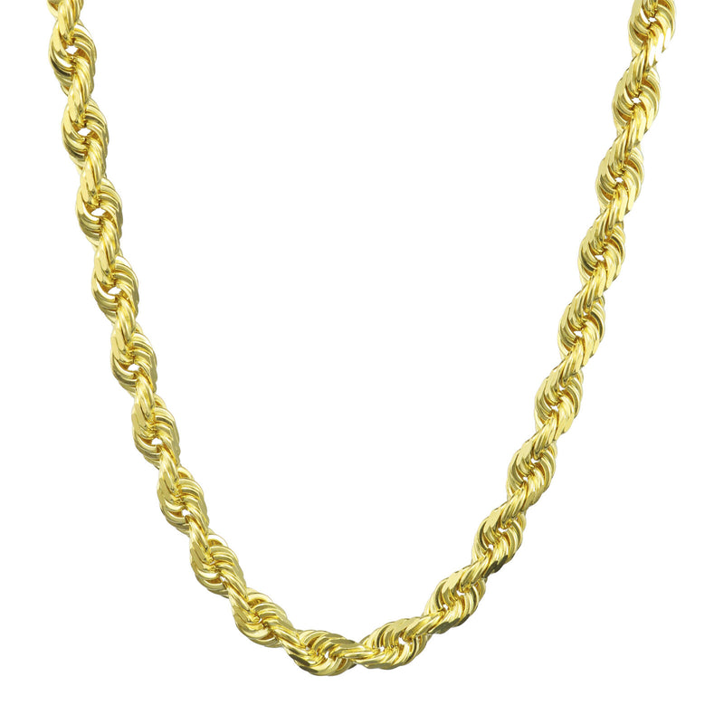 Solid 14k Gold Diamond Cut Rope Chain